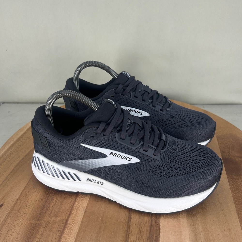 Brooks Ariel GTS 24 Womens Running Shoes Black White Extra Wide 2E 1204142E016